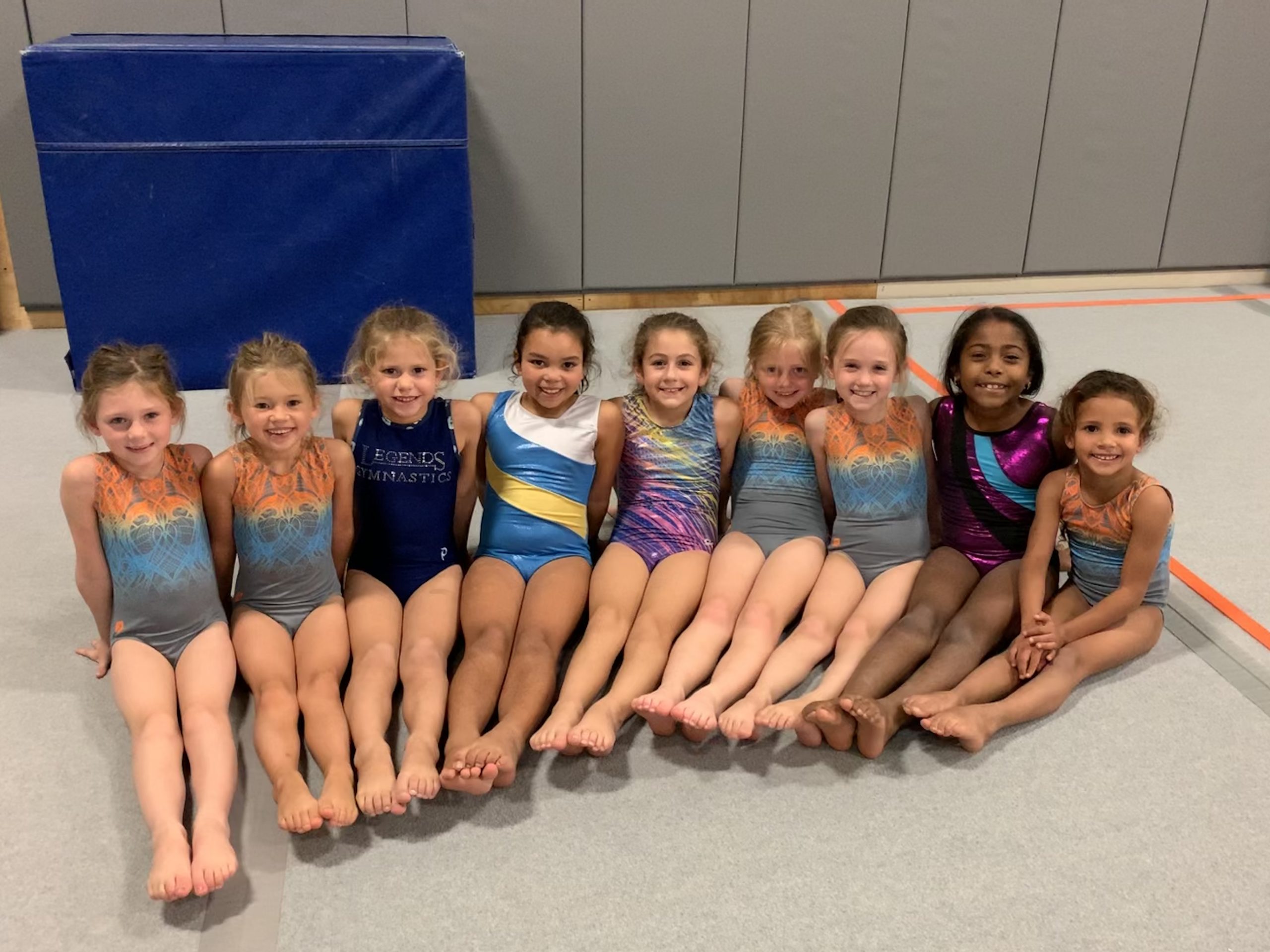 Kids Posing at Gymnastics Class at Legends Gymnastics in North Andover, MA.